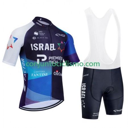 Conjunto Maillot + Culotte Corto con tirantes Israel Premier Tech 2024